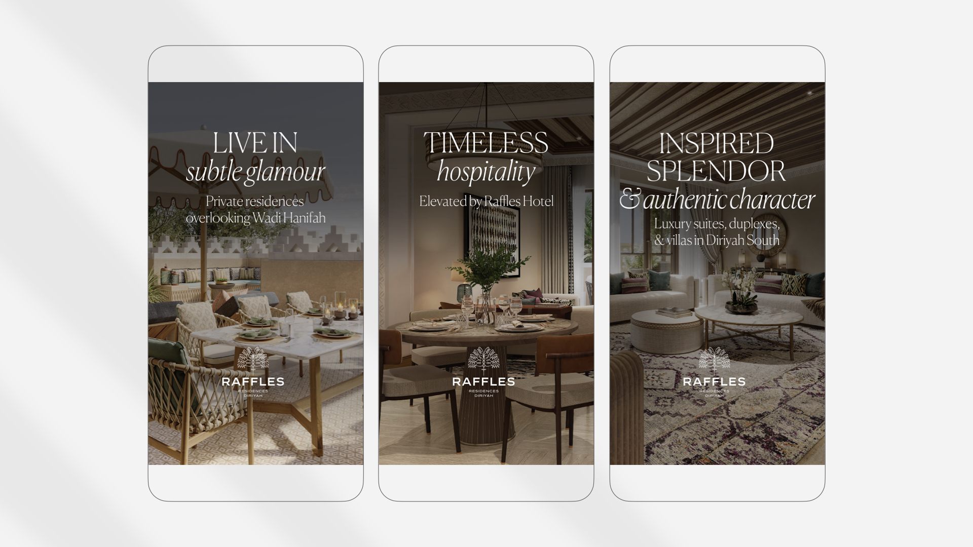 Raffles Residences Diriyah • Real Estate Branding • Conway+